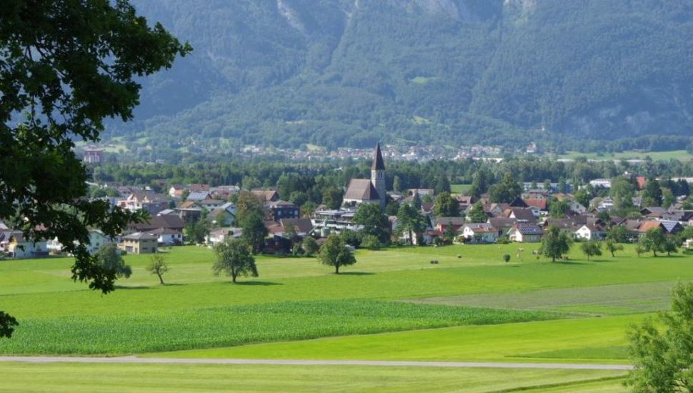 Blick ins Dorf von der Studa