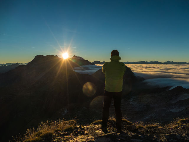 Sonnenaufgang auf dem Gipfel