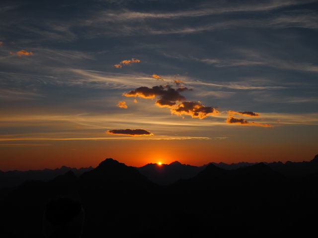 Sonnenuntergang auf dem Augstenberg