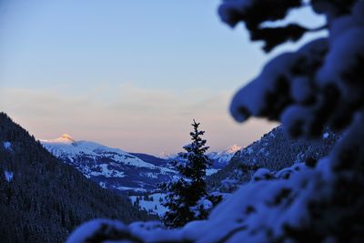 Sonnenuntergang Malbun Winter